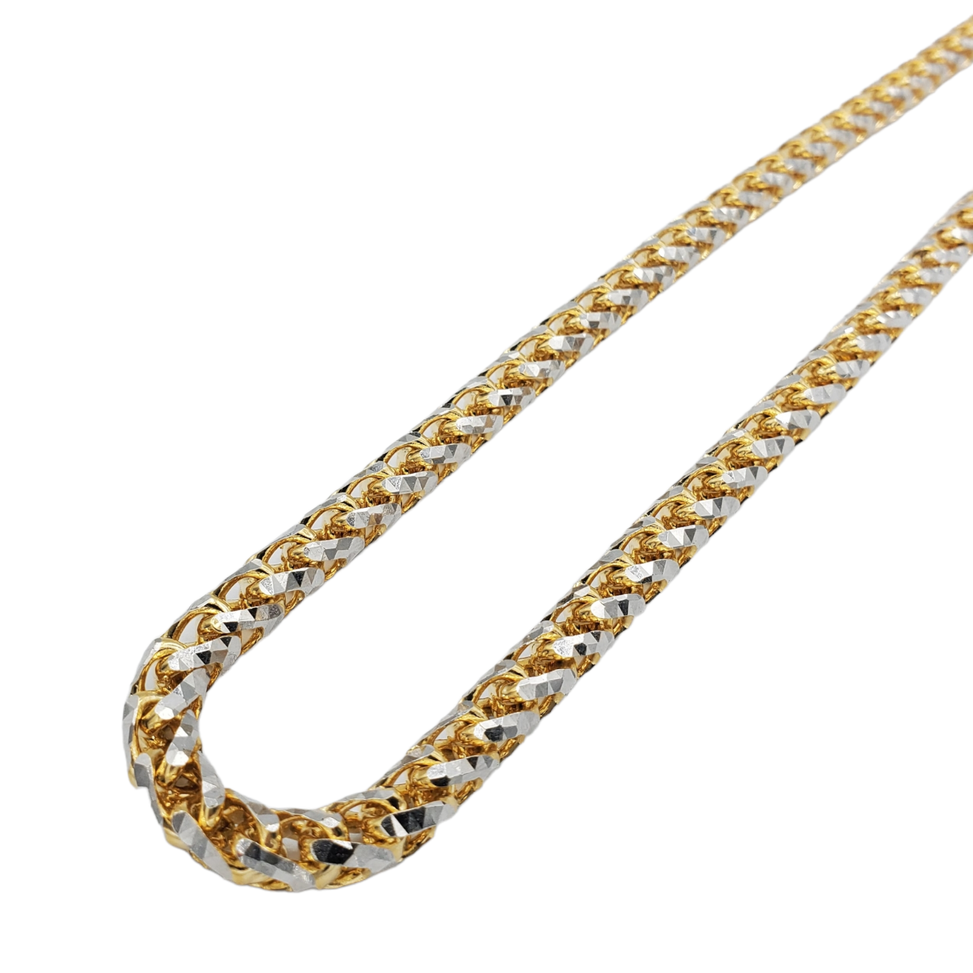 14K Gold- Solid Franco Diamond Cut (Pave) Chain Fantastic NYC