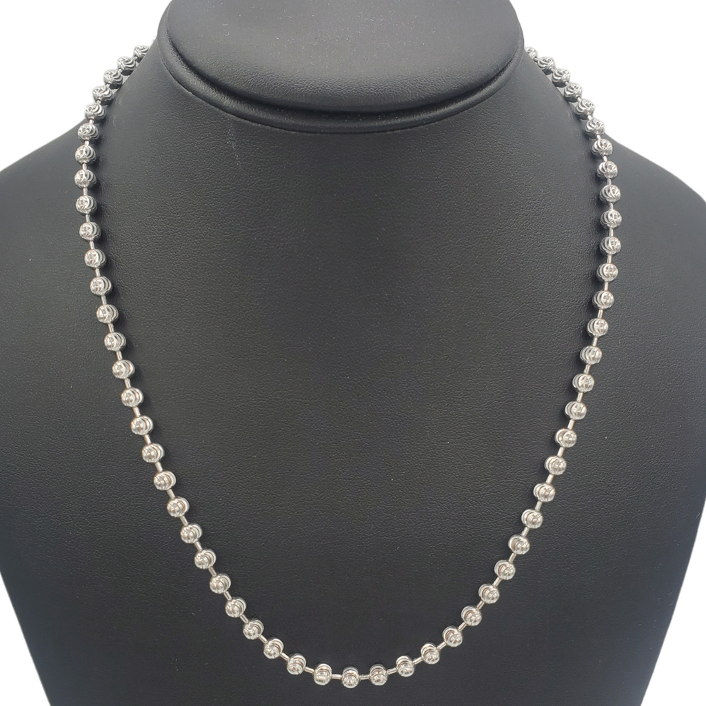 14K Gold- Moon Cut Chain (White Gold) Fantastic NYC