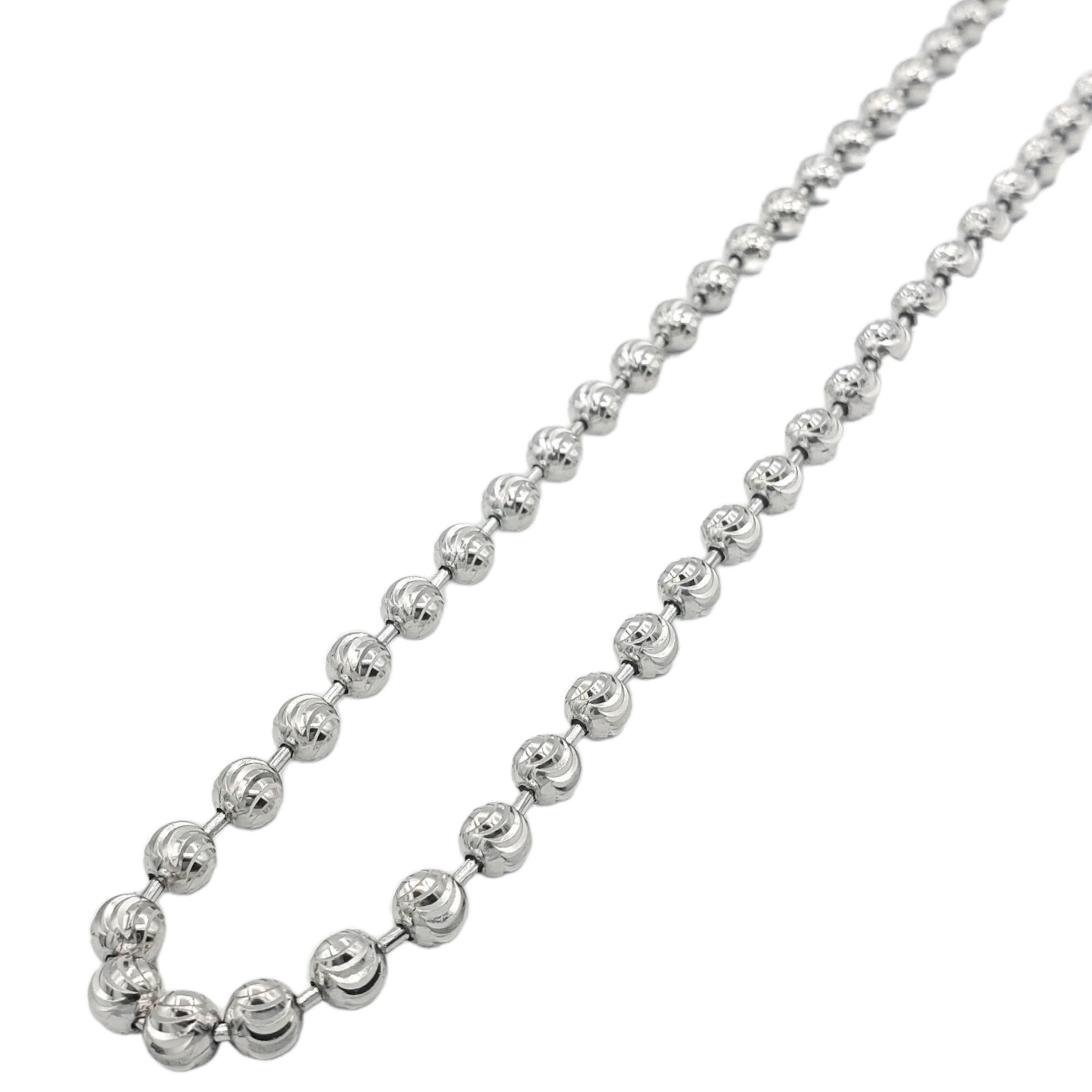14K Gold- Moon Cut Chain (White Gold) Fantastic NYC