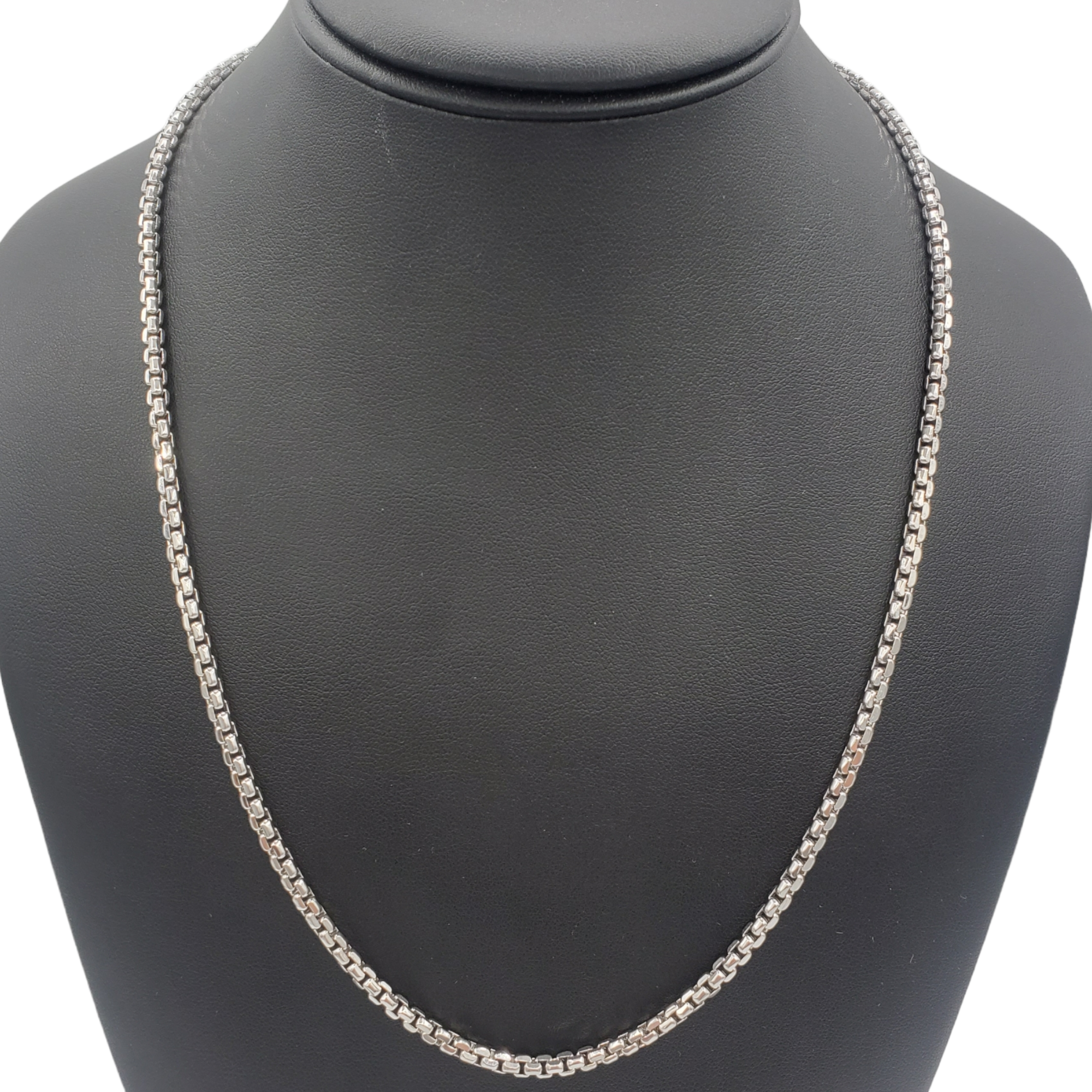 14K Gold- Hollow Box Chain (White Gold) Fantastic NYC