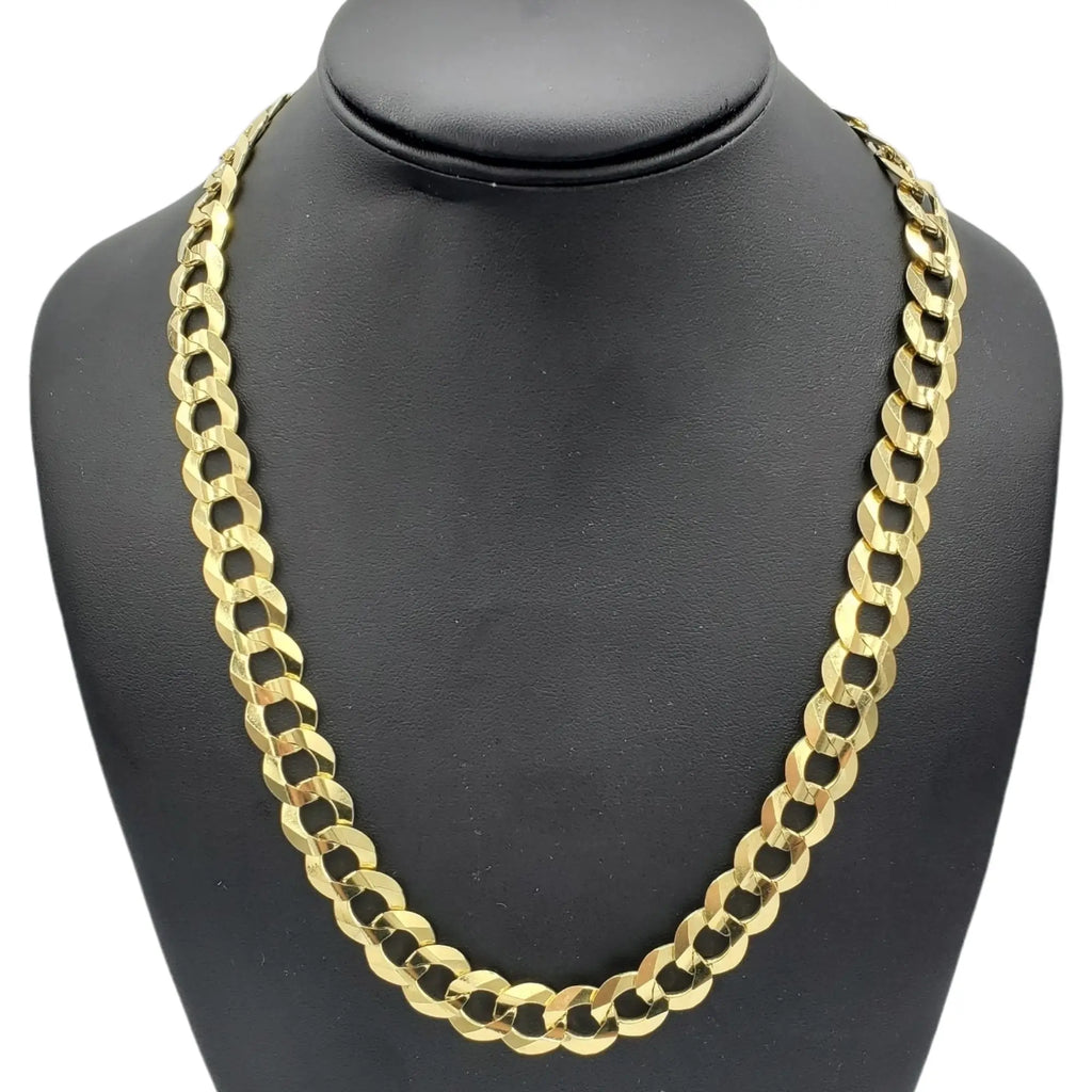 14K Gold - Solid Cuban Link (Curb Cuban) Chain