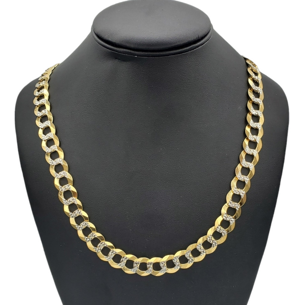 14K Gold- Solid Cuban Link Diamond Cut (Pave) Fantastic NYC