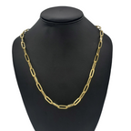 14K Gold- Hollow Paperclip Chain (Yellow Gold) Fantastic NYC