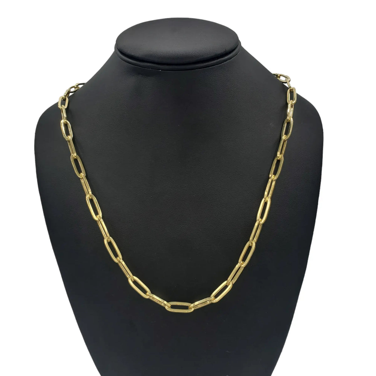 14K Gold- Hollow Paperclip Chain (Yellow Gold)