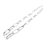 14K Gold- Hollow Paperclip Chain (White Gold) Fantastic NYC