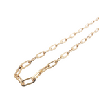 14K Gold- Hollow Paperclip Chain (Rose Gold) Fantastic NYC