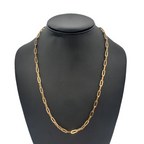 14K Gold- Hollow Paperclip Chain (Rose Gold) Fantastic NYC