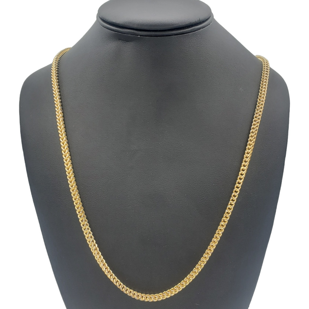 10K Gold- Hollow Franco Diamond Cut (Pave) Chain Fantastic NYC