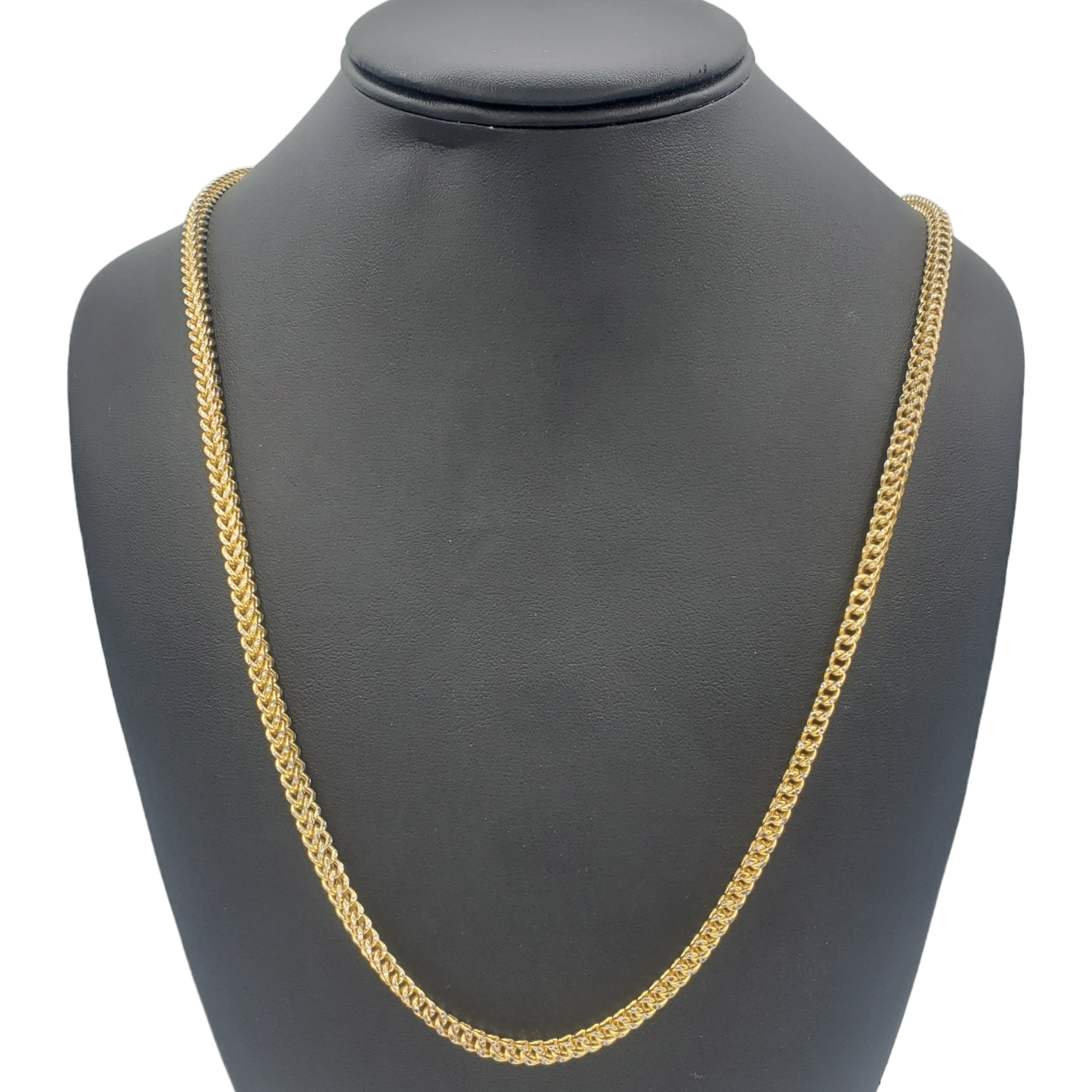 10K Gold- Hollow Franco Diamond Cut (Pave) Chain Fantastic NYC