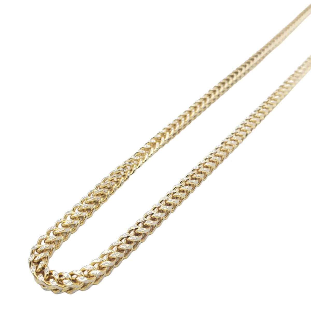 10K Gold - Hollow Franco Diamond Cut (Pave) Chain