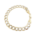 10K Gold- Hollow Cuban Link Diamond Cut (Pave) Bracelet Fantastic NYC