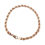 10K Rose Gold- Solid Rope Bracelet Fantastic NYC