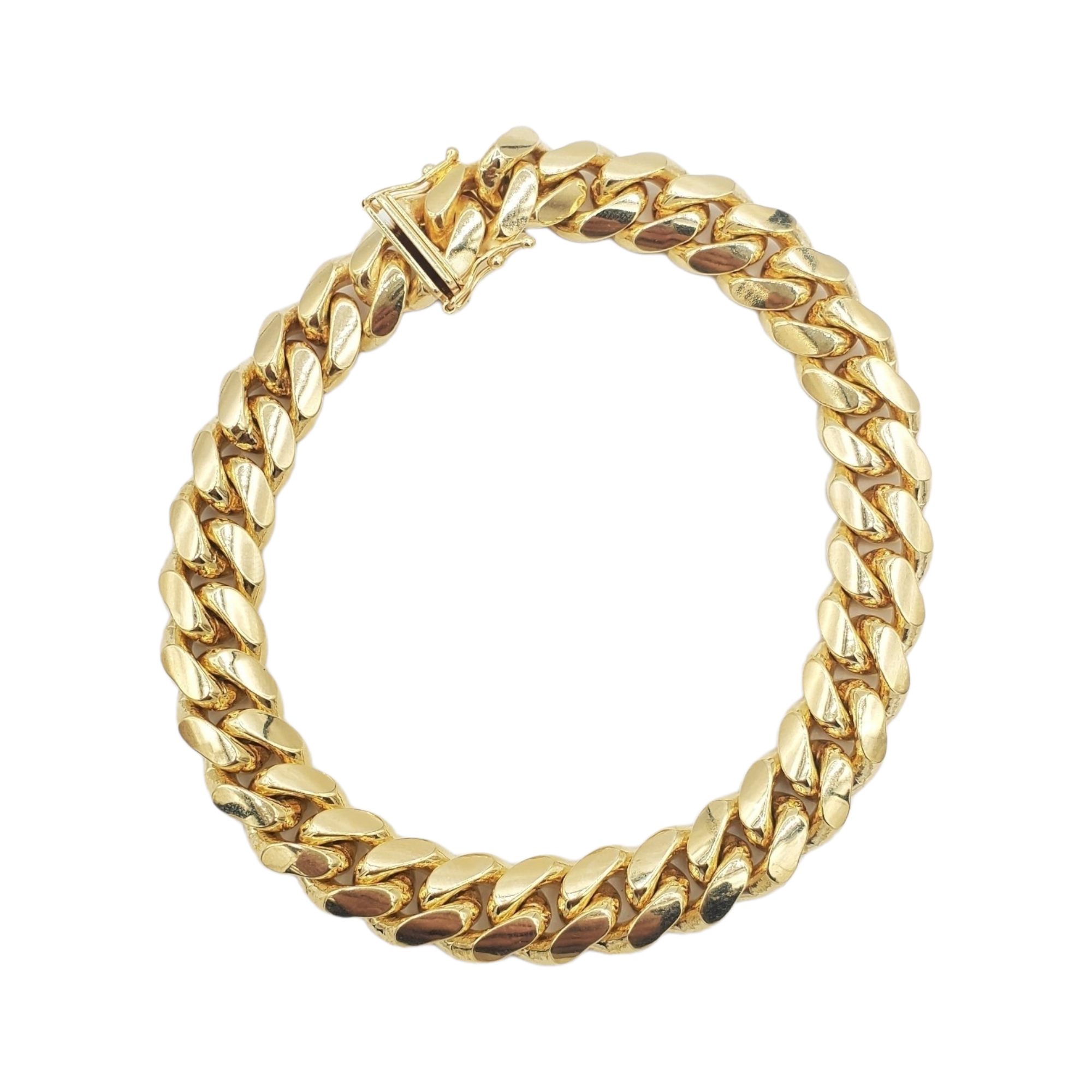 10K Yellow Gold- Solid Miami Cuban Bracelet Fantastic NYC