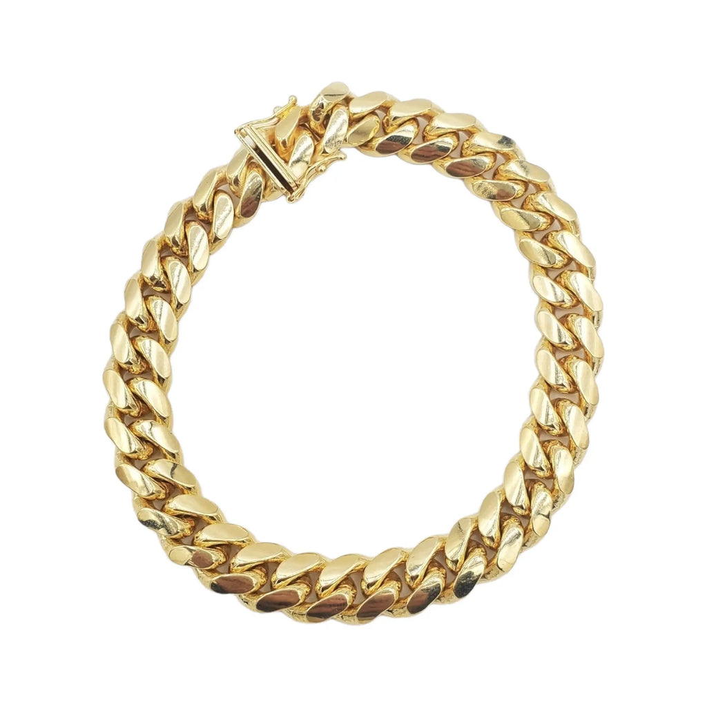 10K Yellow Gold- Solid Miami Cuban Bracelet