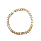 14K Solid Yellow Gold (Pave) Diamond Cut- Franco Bracelet Fantastic NYC