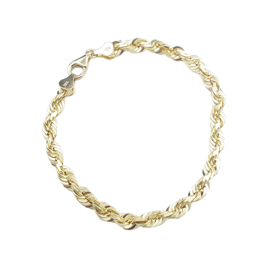 14K Yellow Gold- Solid Rope Bracelet Fantastic NYC