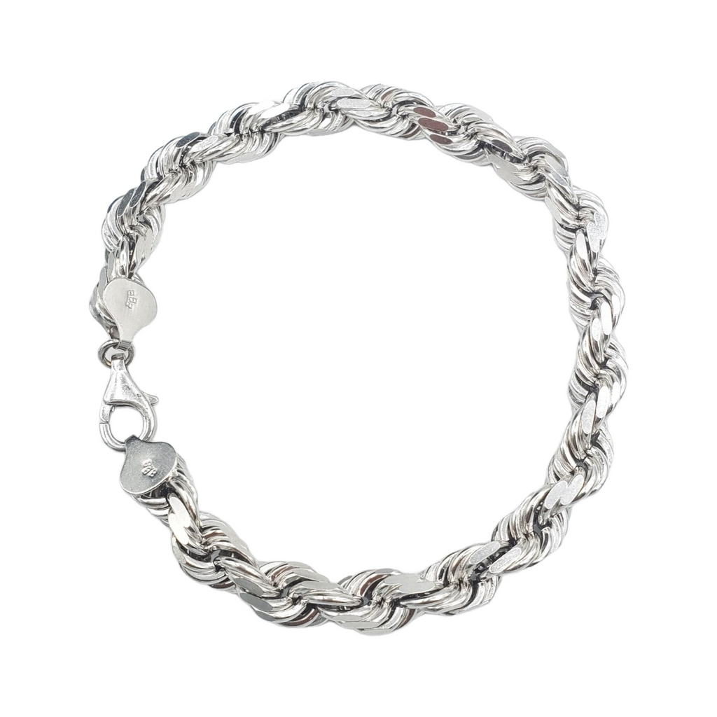 14K White Gold - Solid Rope Bracelet Fantastic NYC