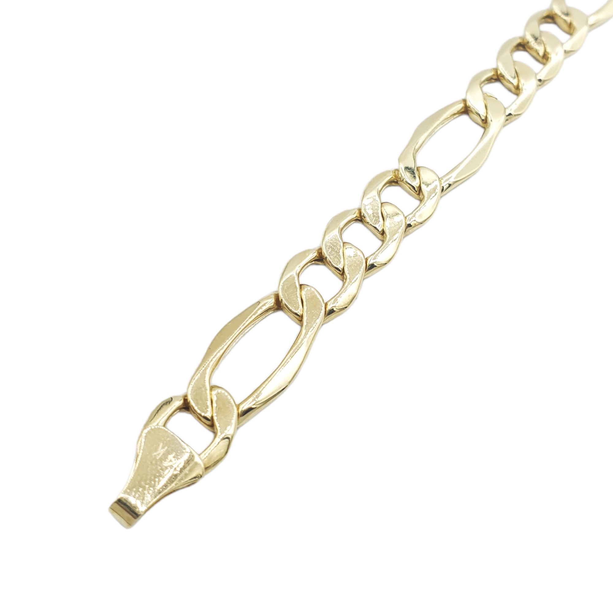 14K Yellow Gold - Hollow Figaro Bracelet Fantastic NYC