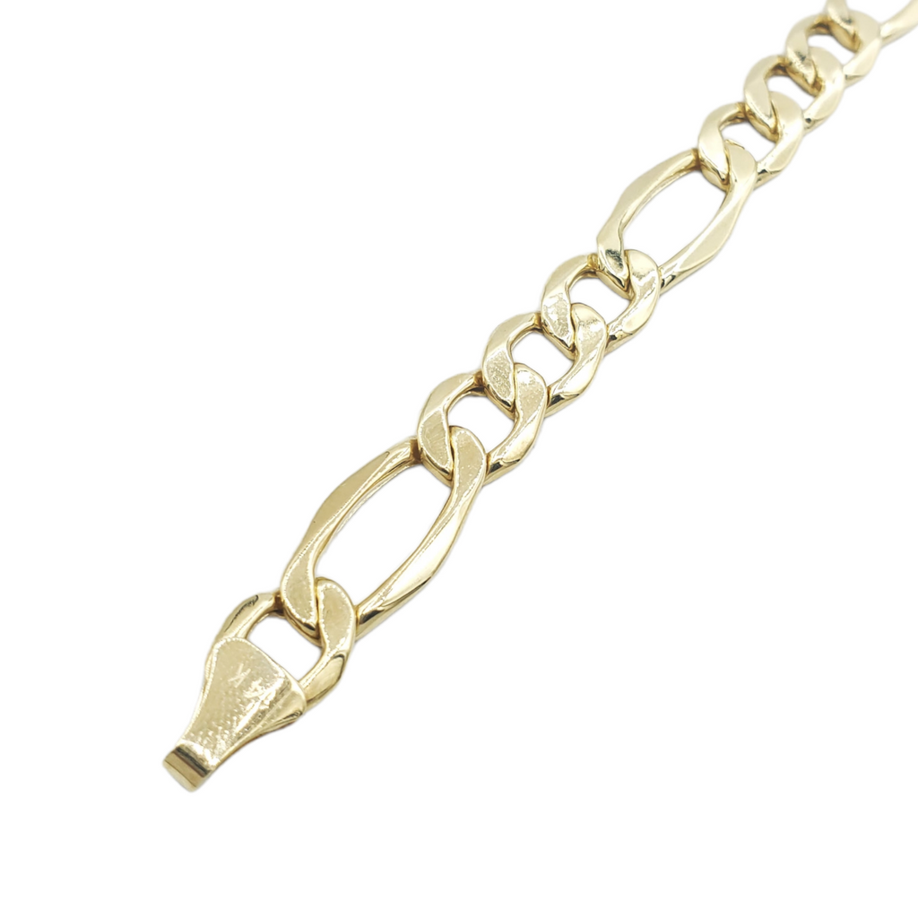 14K Yellow Gold - Hollow Figaro Bracelet Fantastic NYC