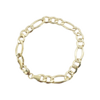 14K Yellow Gold - Hollow Figaro Bracelet Fantastic NYC
