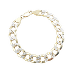 14K Yellow Gold Diamond Cut (Pave) - Hollow Curb Cuban Bracelet Fantastic NYC