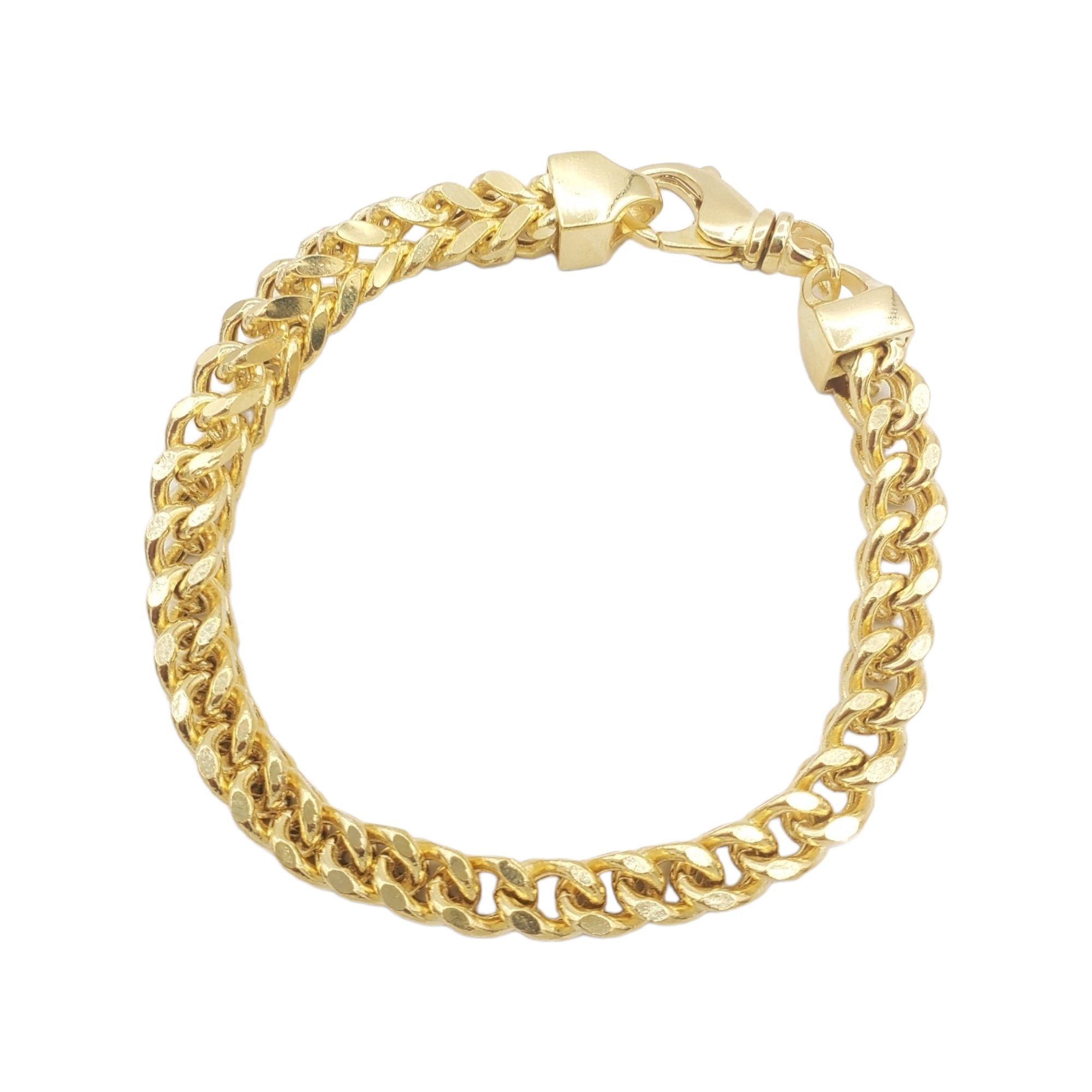 14K Yellow Gold - Hollow Franco Bracelet Fantastic NYC