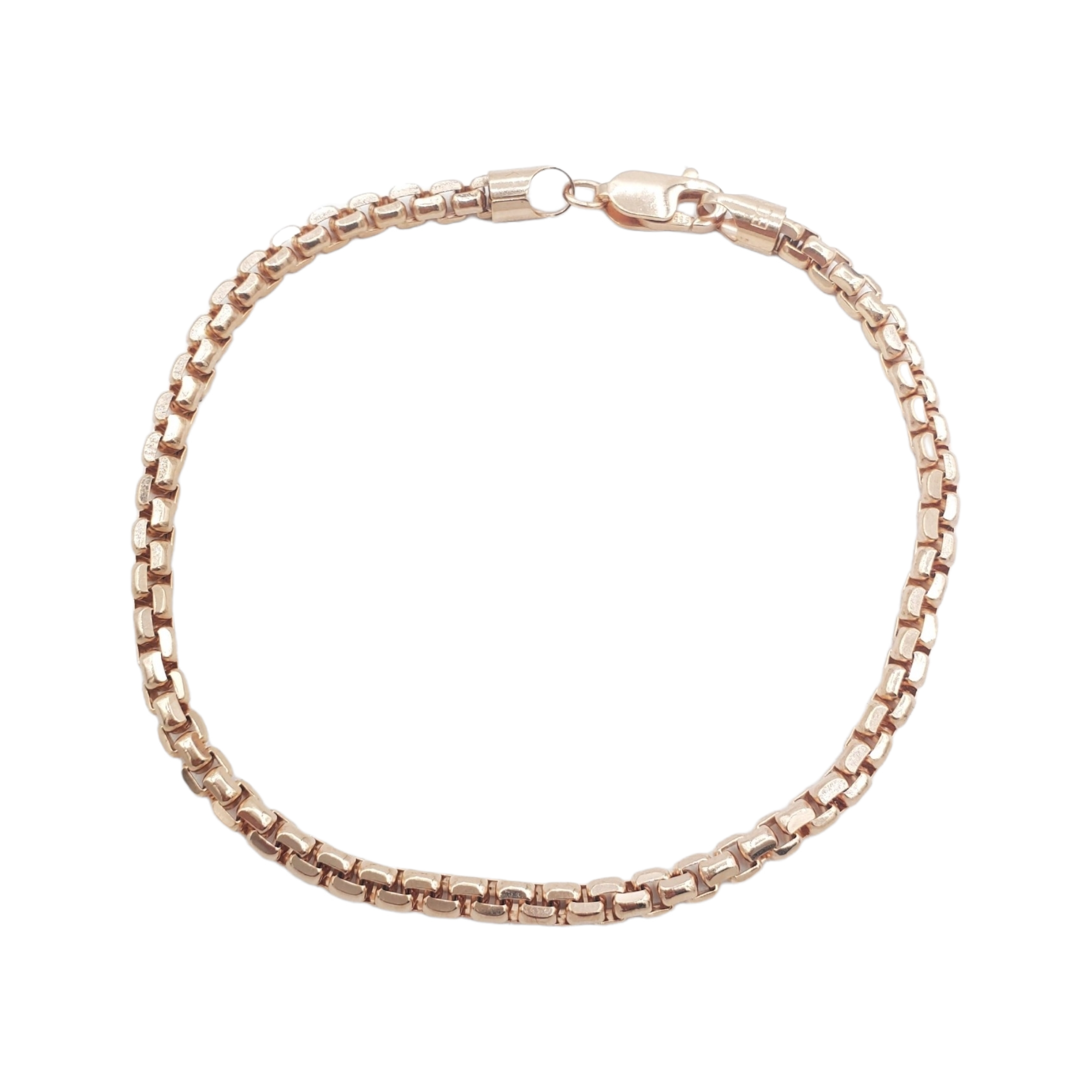 14K Gold - Hollow Box Bracelet Fantastic NYC