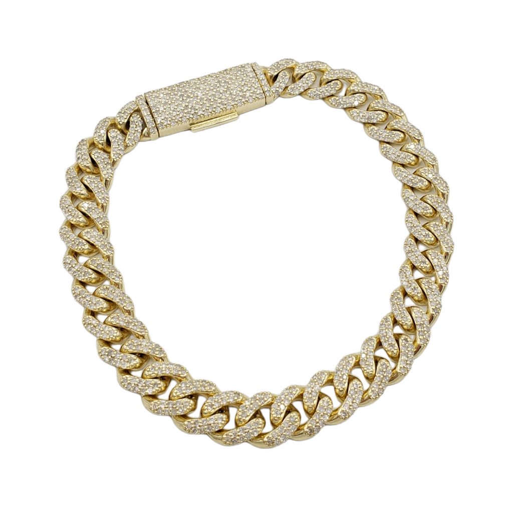 10K Gold- Iced Out Diamond Miami Cuban Bracelets (9mm) Fantastic NYC