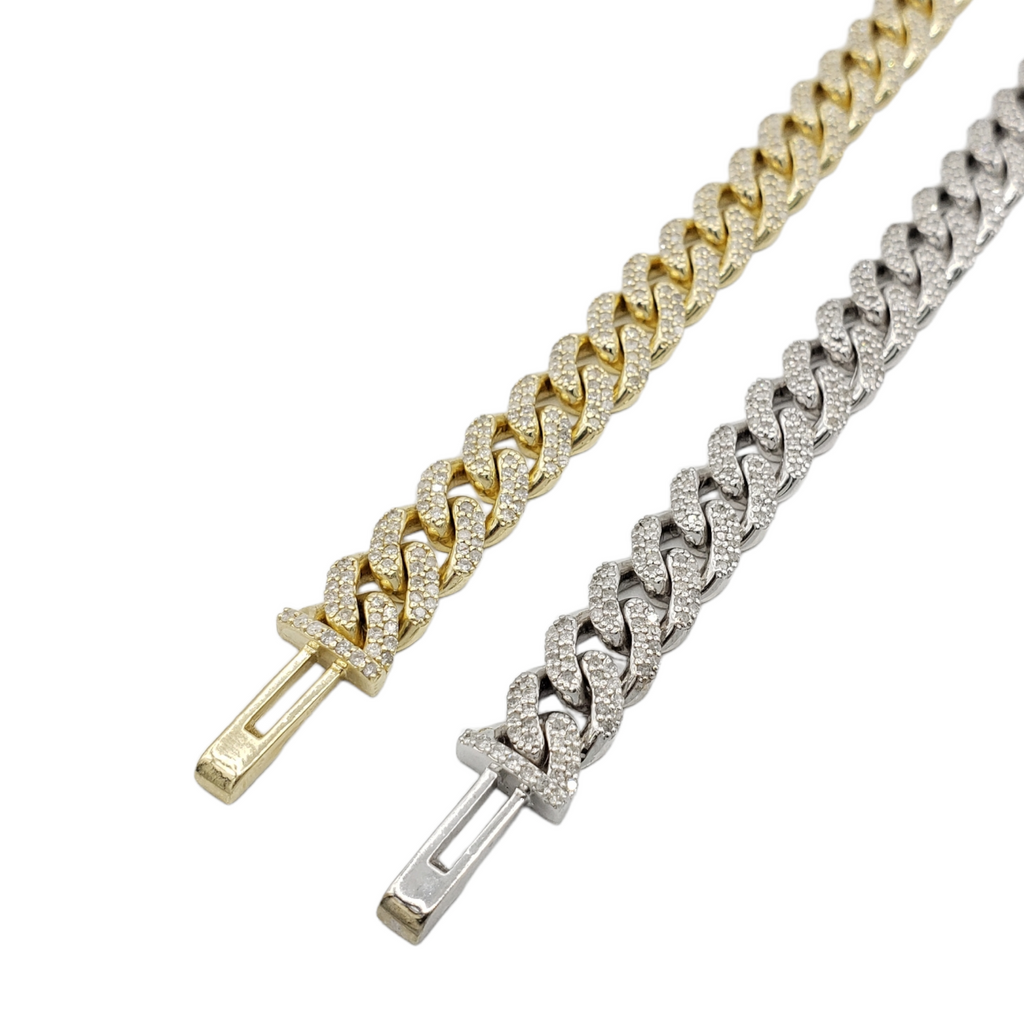 10K Gold- Iced Out Diamond Miami Cuban Chains (9mm) Fantastic NYC