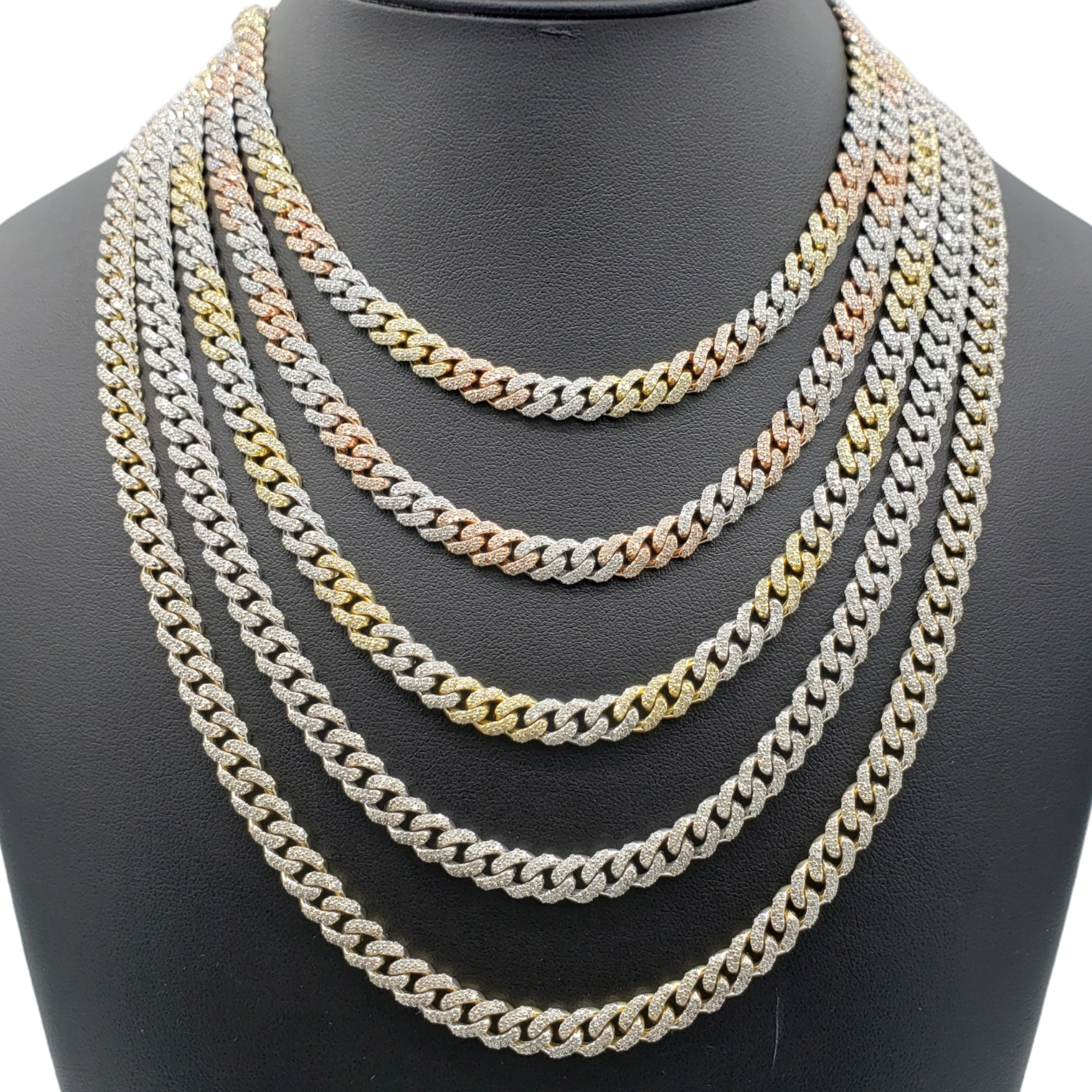 10K Gold- Iced Out Diamond Miami Cuban Chains (7mm) Fantastic NYC