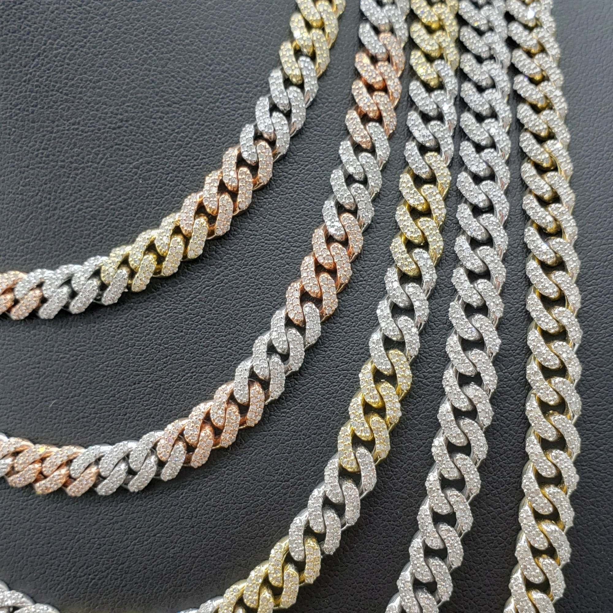 10K Gold- Iced Out Diamond Miami Cuban Chains (7mm) Fantastic NYC
