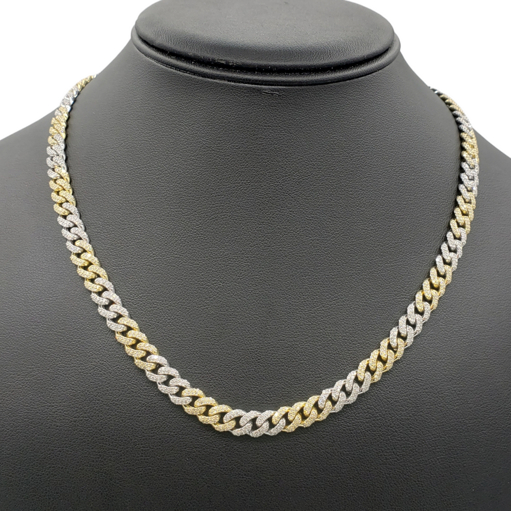 10K Gold- Iced Out Diamond Miami Cuban Chains (7mm) Fantastic NYC