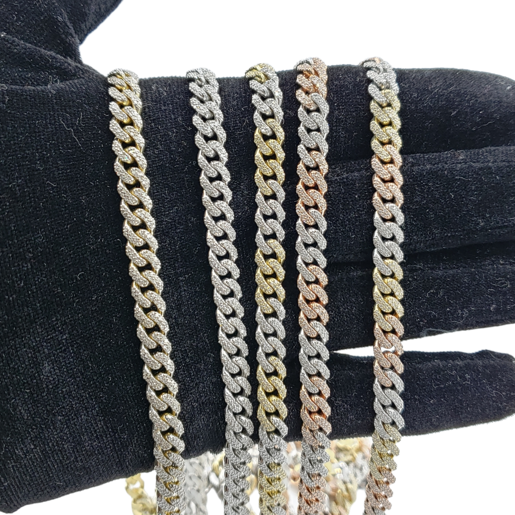 10K Gold- Iced Out Diamond Miami Cuban Chains (7mm) Fantastic NYC