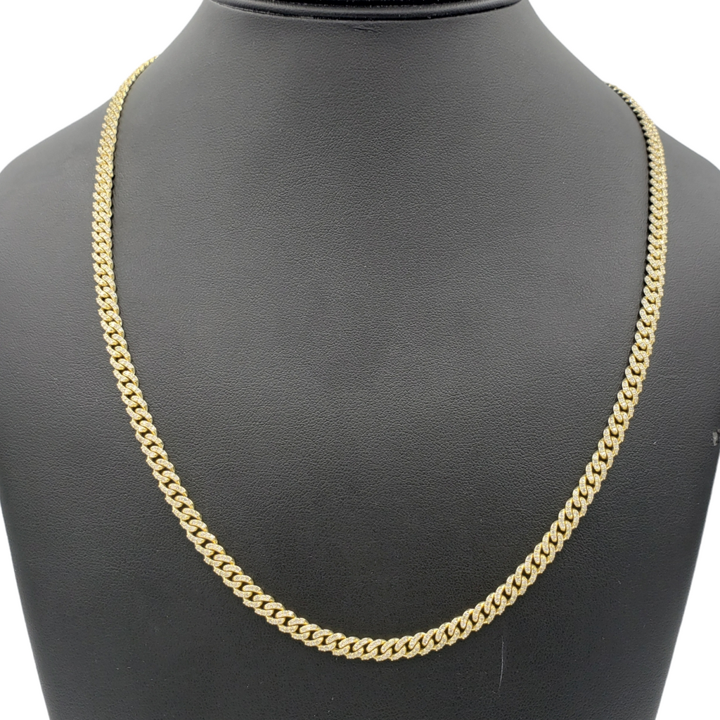 10K Gold- Iced Out Diamond Miami Cuban Chains (5mm) Fantastic NYC