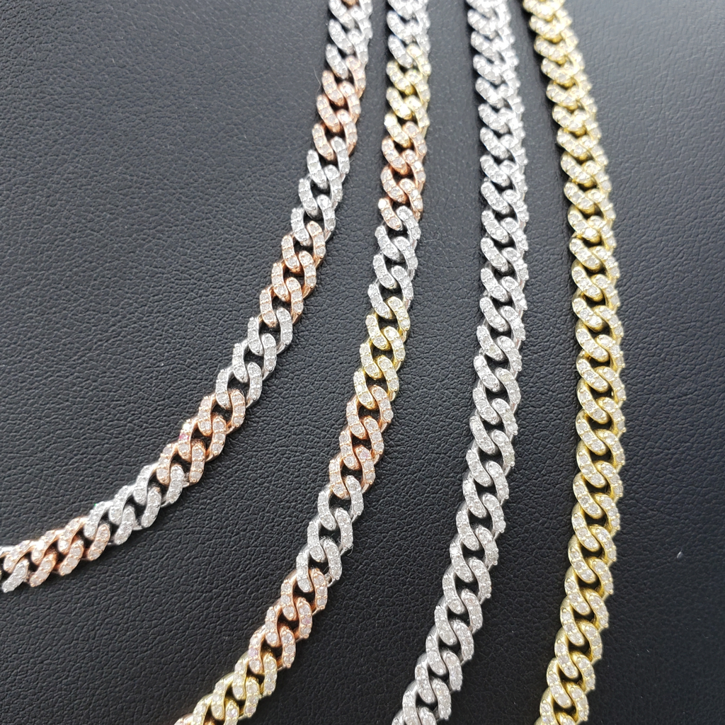 10K Gold- Iced Out Diamond Miami Cuban Chains (5mm) Fantastic NYC