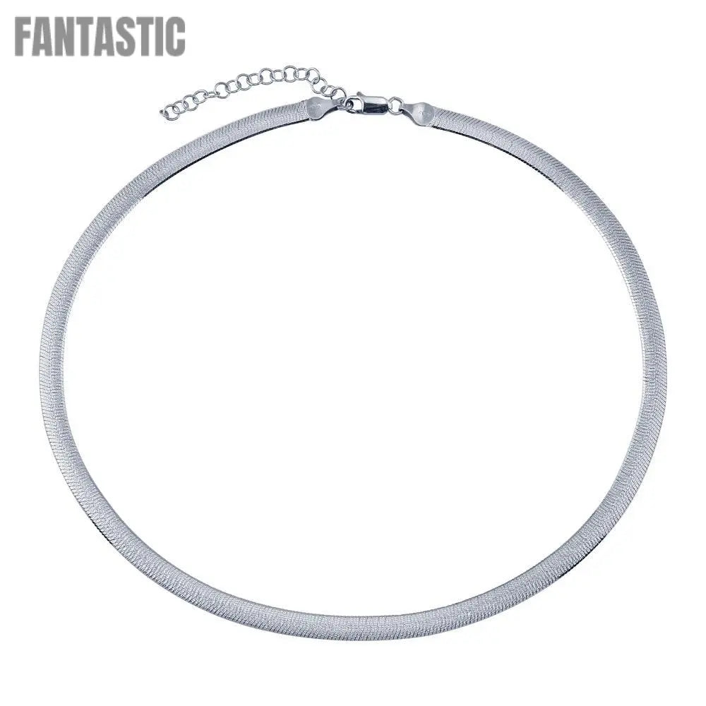 Platinum Plated 925 Sterling Silver Sparkle Dome Chain 5mm - CH542 PL Fantastic NYC
