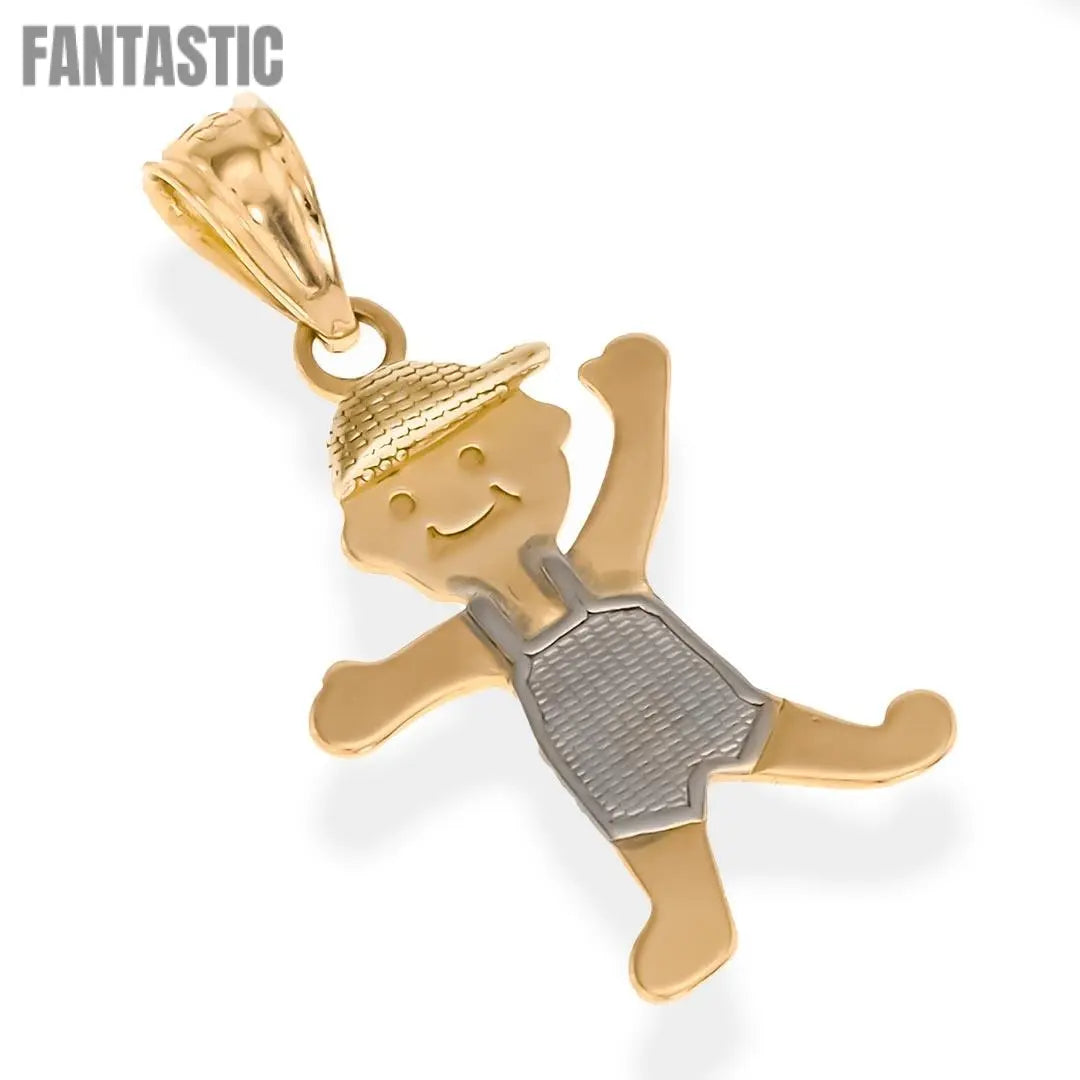 Real Gold 14K Little Boy Pendant | 14K Gold Fantastic Jewelry NYC