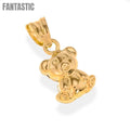 Colgante de oro auténtico de 14 quilates con forma de osito de peluche | Oro de 14 quilates