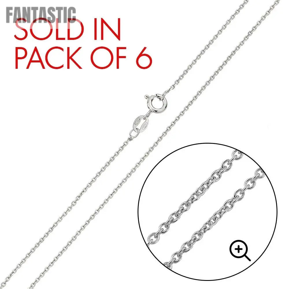 Rhodium Plated 925 Sterling Silver Anchor 020 Chain .75mm - CH236 RH Fantastic NYC