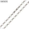 Cadena de eslabones ovalados Belcher de plata de ley 925 con baño de rodio de 5 mm - CH948 RH