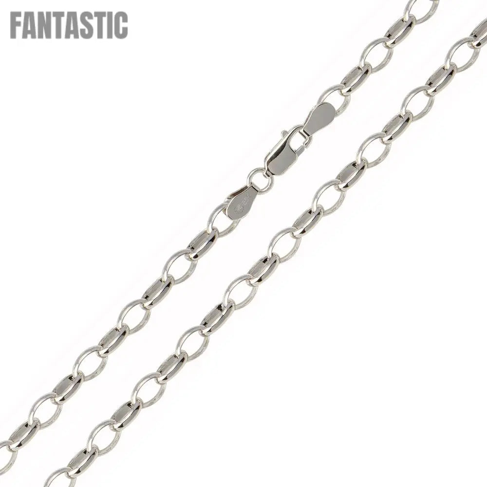 Rhodium Plated 925 Sterling Silver Belcher Oval Link Chain 5mm - CH948 RH Fantastic NYC