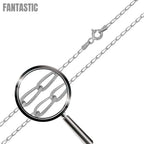 Rhodium Plated 925 Sterling Silver DC Link 050 Chain 1.7mm - CH410 RH Fantastic NYC