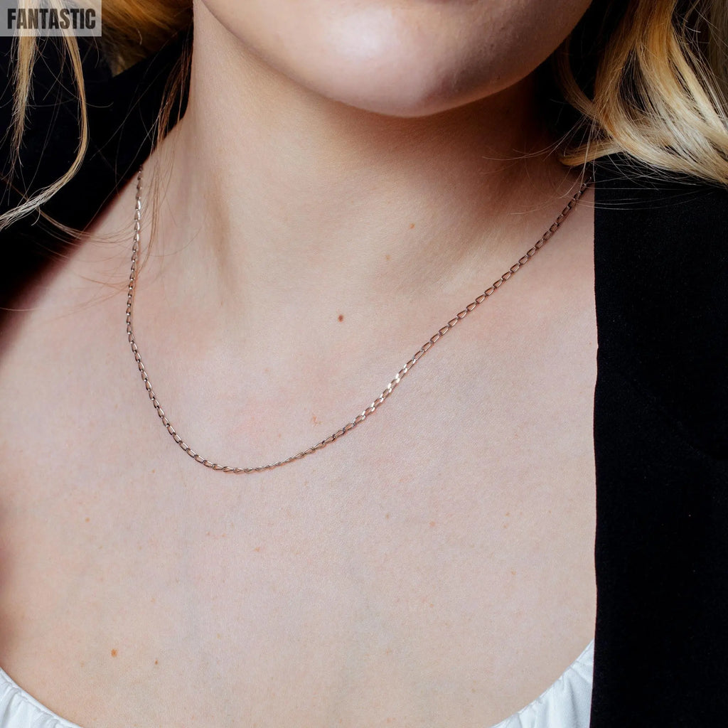 Rhodium Plated 925 Sterling Silver DC Link 050 Chain 1.7mm - CH410 RH Fantastic NYC