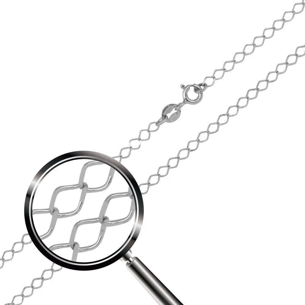 Rhodium Plated 925 Sterling Silver DC Open Link Chain 2.7mm - CH421 RH Fantastic NYC