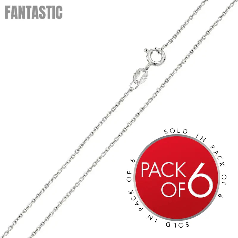 Rhodium Plated 925 Sterling Silver Diamond Cut Anchor 030 Chain - CH233 RH Fantastic NYC