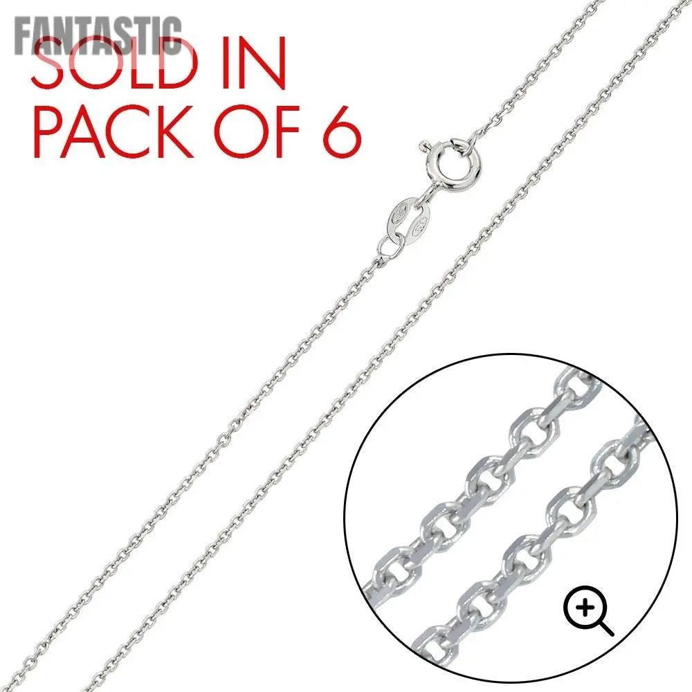 Rhodium Plated 925 Sterling Silver Diamond Cut Anchor 030 Chain - CH233 RH Fantastic NYC
