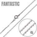 Rhodium Plated 925 Sterling Silver Flat Oval Link Chain 1.4mm - CH454 RH