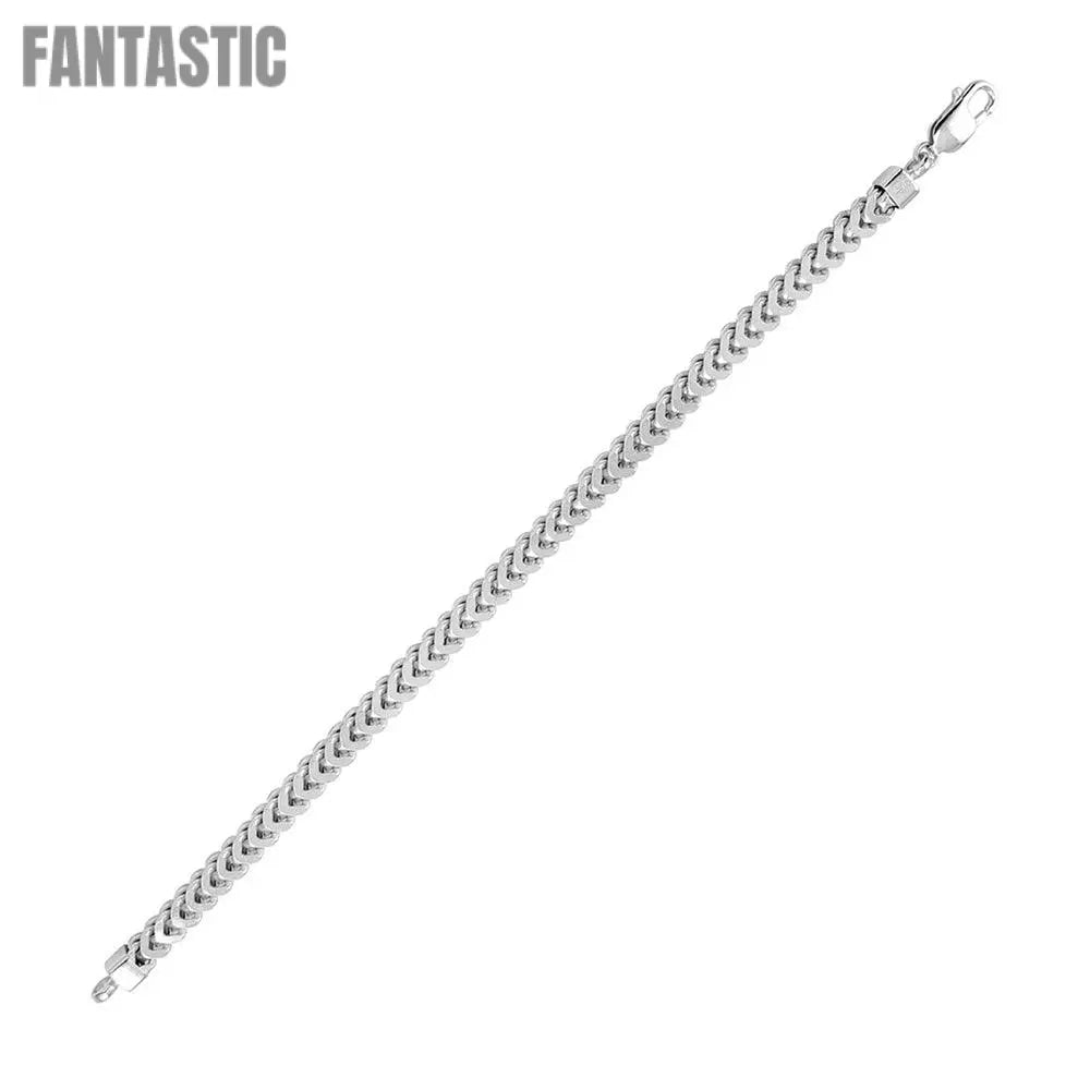 Rhodium Plated 925 Sterling Silver Franco Chain or Bracelet 4.8mm - CH424 RH Fantastic NYC