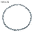 Rhodium Plated 925 Sterling Silver Multi Link Chain 7.6mm - CH455 RH