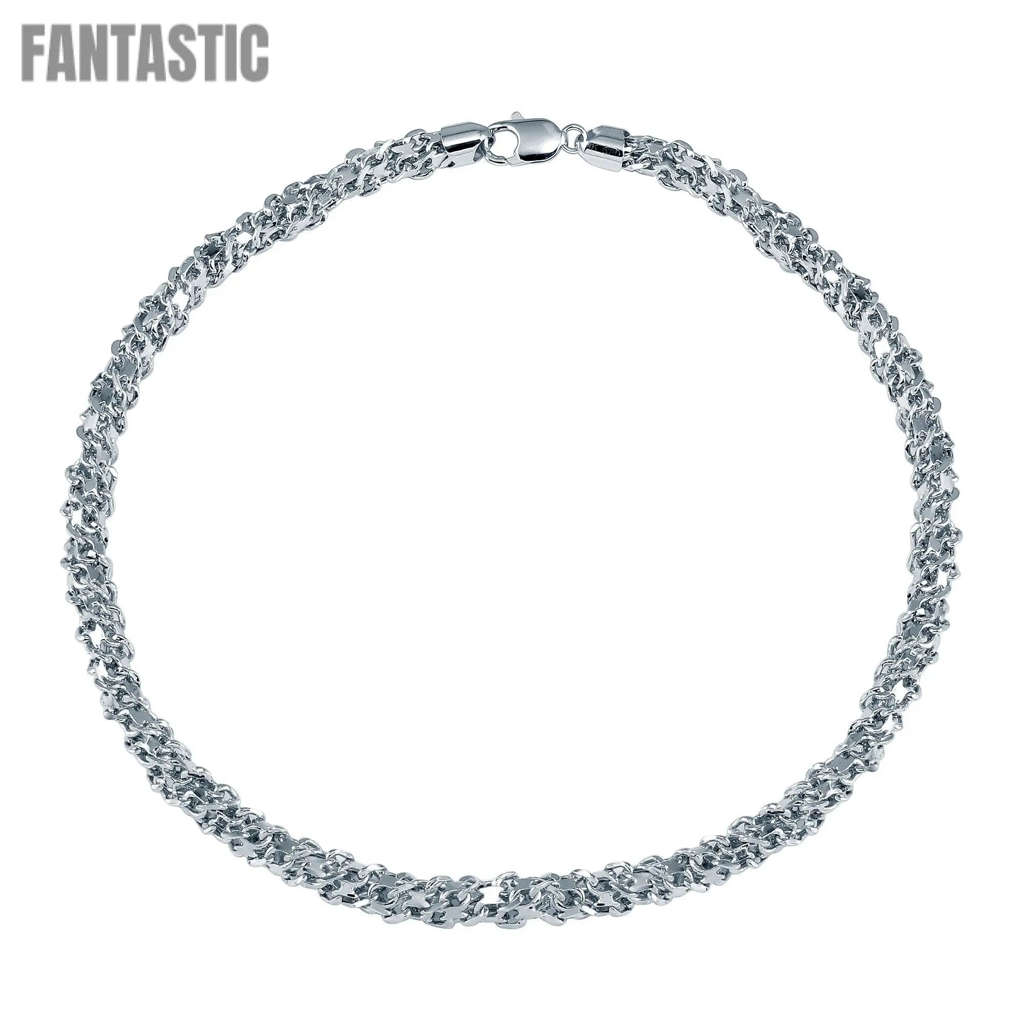 Rhodium Plated 925 Sterling Silver Multi Link Chain 7.6mm - CH455 RH Fantastic NYC